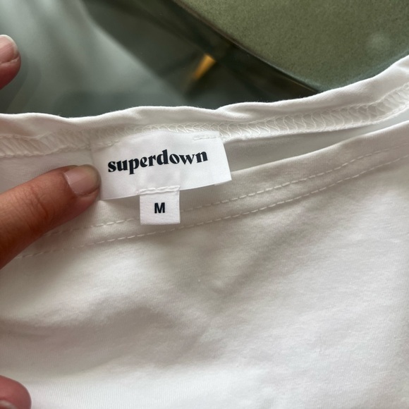 Superdown White Ruched Front T-Shirt - Picture 8 of 12